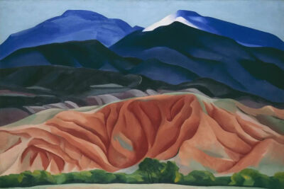 乔治亚·欧姬芙《Black Mesa Landscape，New Mexico》，布面油画，61.6×89.5cm，1930年
