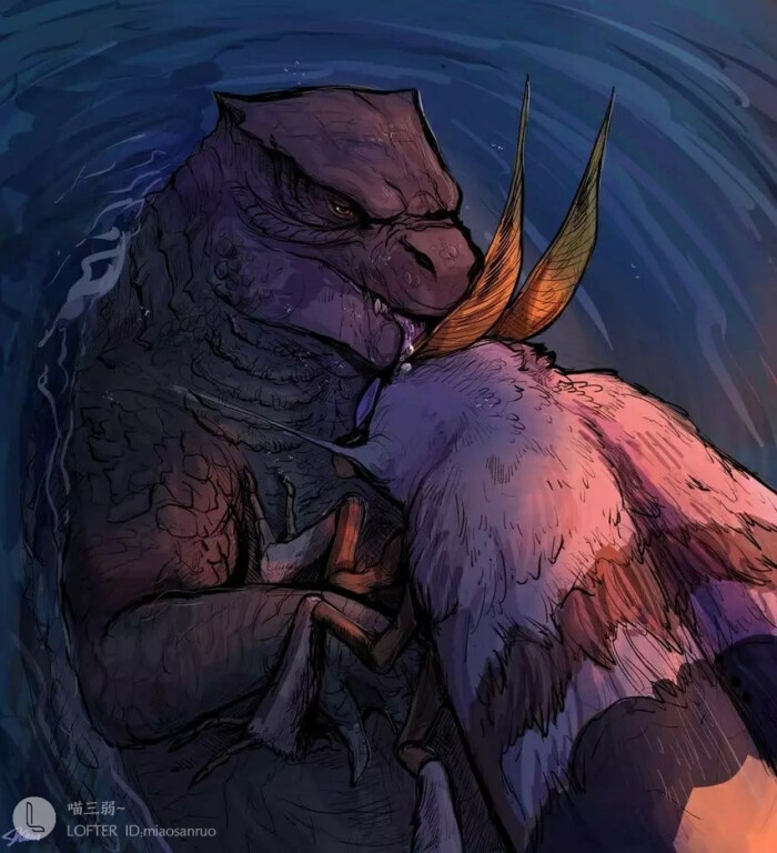 秀恩爱的怪兽。