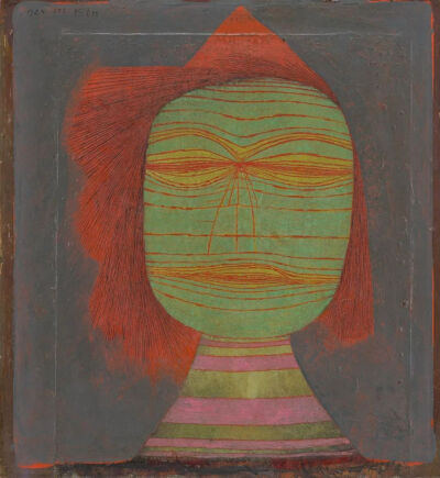 保罗·克利《Actor's Mask》，布面油画，36.7×33.8cm，1924年