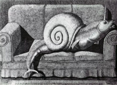 多梅尼克·格诺利《What is a Monster? Snail on a chair》，1967年