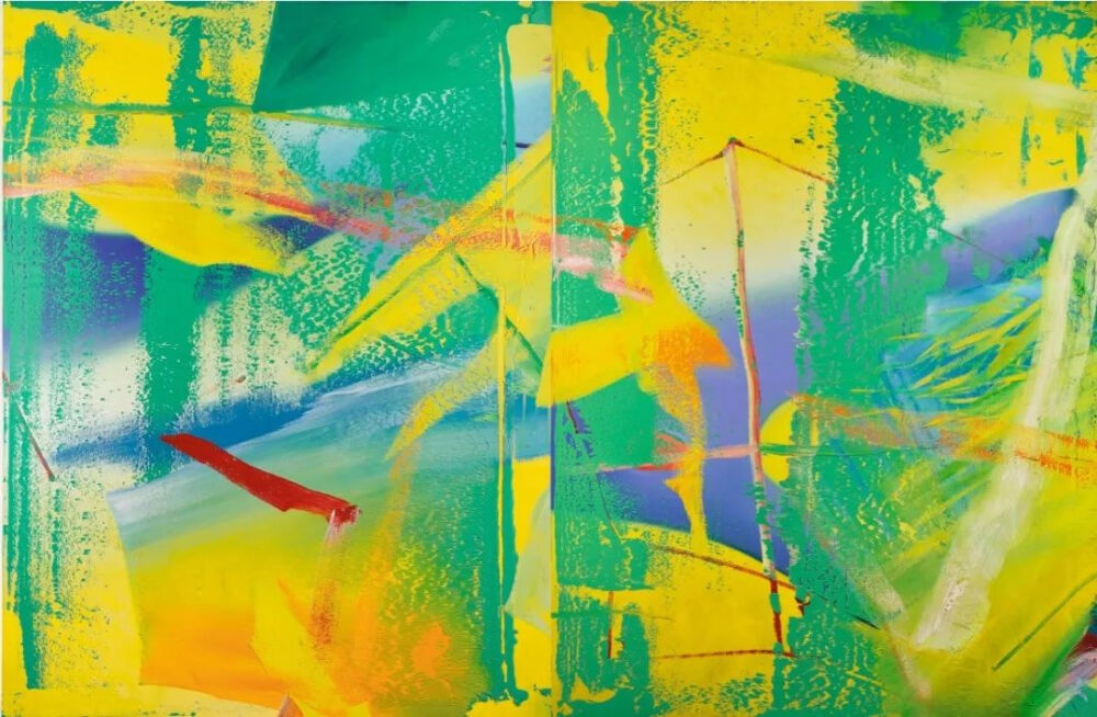 格哈德·里希特《GELBGRÜN》（YELLOW-GREEN），布面油彩，260.5×200.5cm，1982年 © 2019 Sotheby's