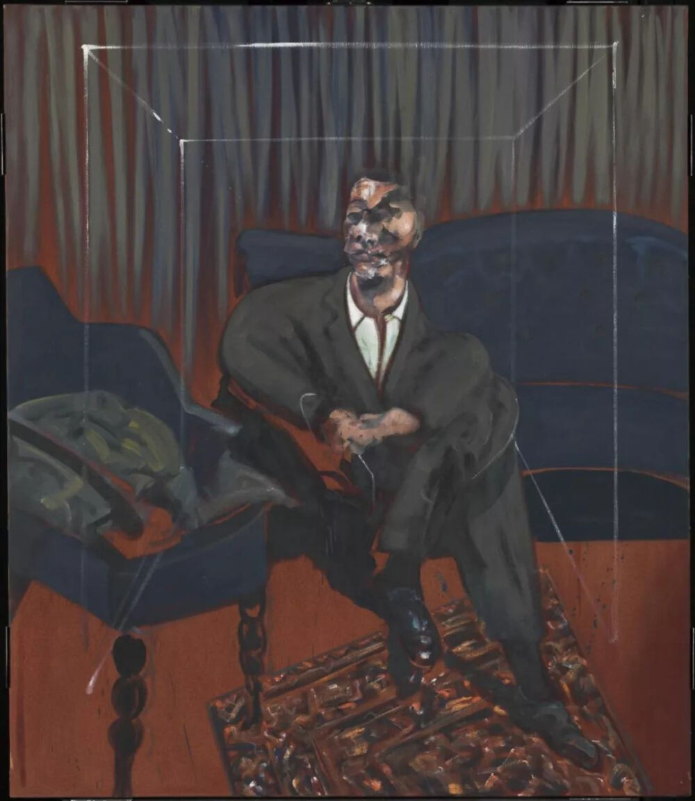 弗朗西斯·培根《Seated Figure》，布面油画，165.1×142.2cm，1961年