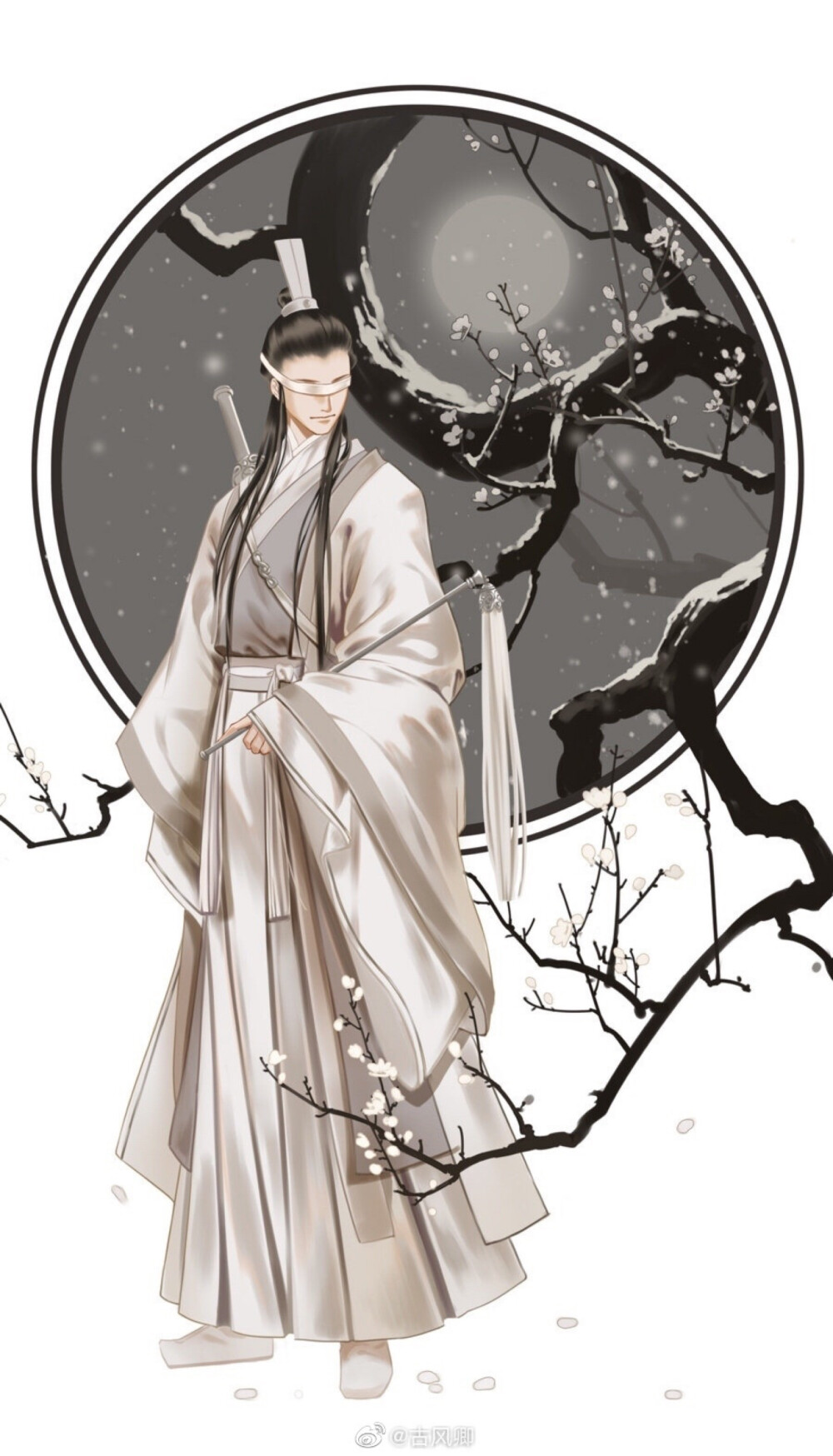 君子如兰，空谷幽香。[心]
古风动漫人物插画，魔道祖师系列。
（画师@鱼闲- ）