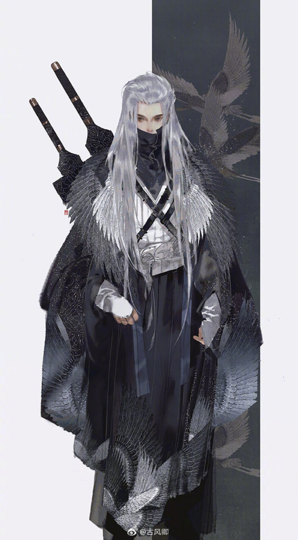 青丝已换满白头,谁知此生几回眸? 古风人物插画.(画师@伊吹鸡腿子)