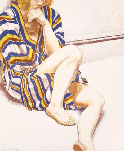 ▲ 《Girl in Striped Robe》，Philip Pearlstein，1972