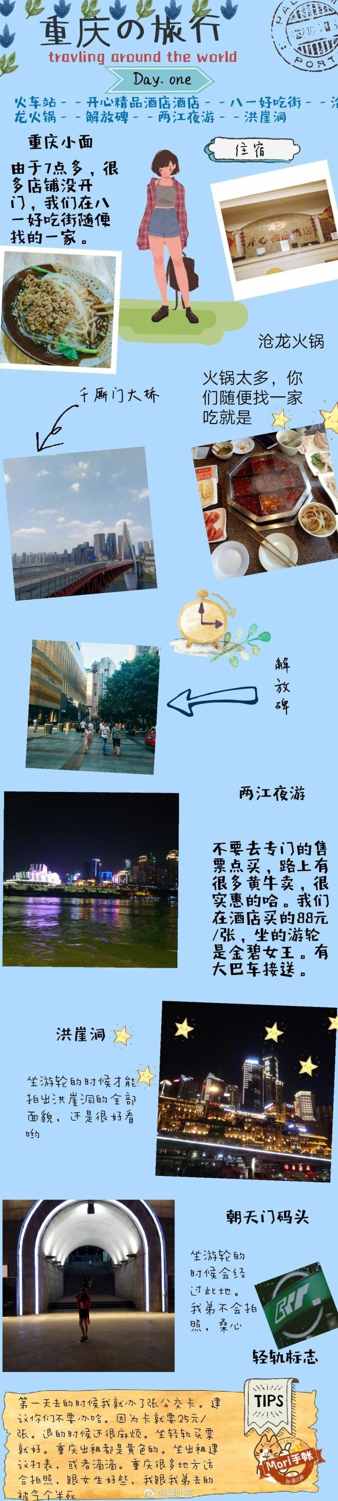 【重庆攻略】我很勤劳的做了六个小时重庆攻略，在火车上完成的攻略，希望对小伙伴们有所帮助。via.羅比奇