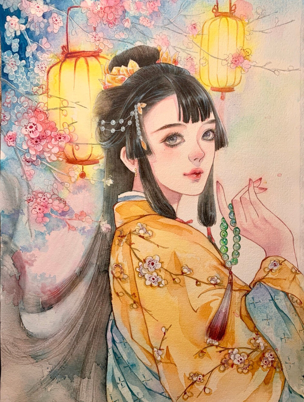 手绘古装人物，作者:大花huamama