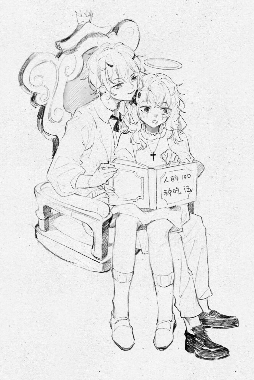 ▽ 线稿 论吃人的100种方法
画师｜philiko