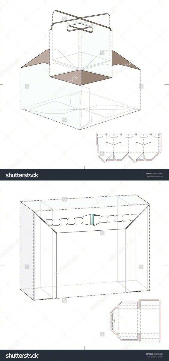 包装盒设计，附展开图。