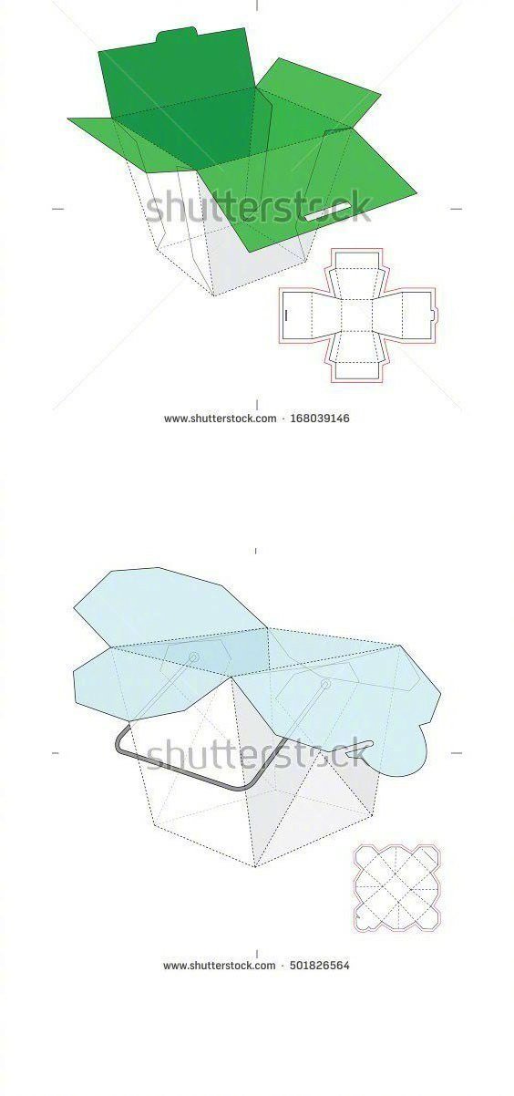 包装盒设计，附展开图。