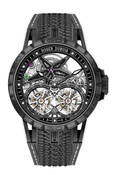 “Roger Dubuis”罗杰杜彼“Excalibur Blacklight”王者系列
Excalibur Pirelli ICE ZERO 2腕表 – Mr Porter Edition
此腕表配备一款独特表带，复制了Pirelli倍耐力为冬季和冰雪路面所设计的崭新轮胎花纹。 此款…