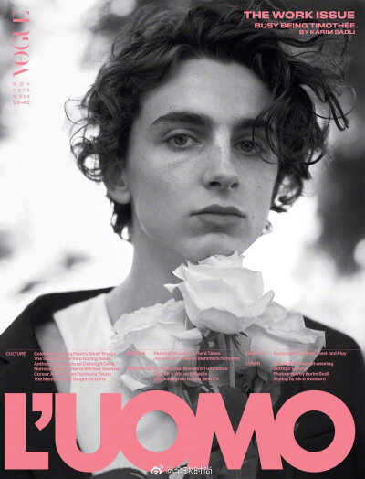 #Timothee Chalamet# 手持白玫瑰的法系浪漫男孩，这次的甜茶是白玫瑰味的～