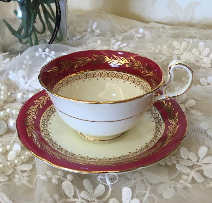 安兹丽 1775年古董咖啡杯碟 