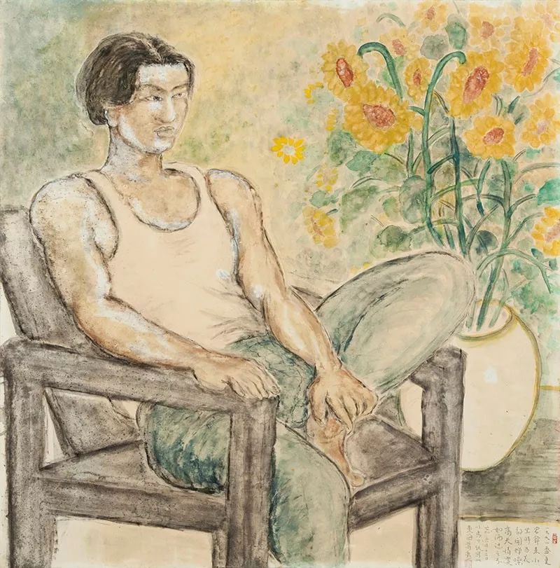 蒋勋, 《盛夏》, 95×92cm, 1991, 水墨设色纸本