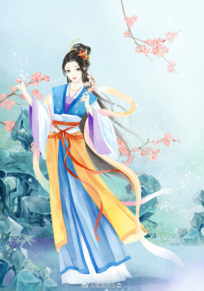 古风插画
画师：画画的小夏
