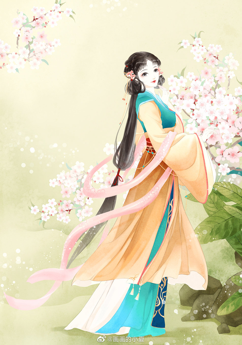 古风插画
画师：画画的小夏