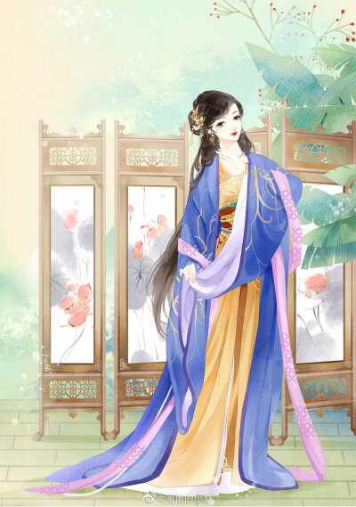 古风插画
画师：画画的小夏