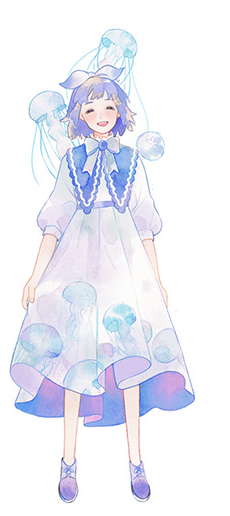 PNG海洋少女 蓝绿色 可爱 手帐免扣素材人物☁