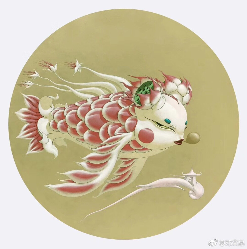 新黎哥画的几条可爱的鱼:饕餮鱼,须鱼,腹黑鱼,旗鱼,墨脚龙,鹿鱼,夜面