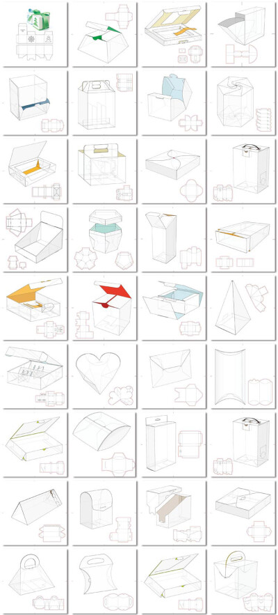 产品包装盒模型切图印刷刀模图纸设计平面模具盒子折叠素材模板