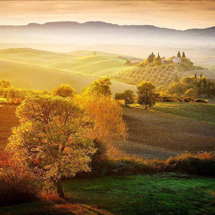 意大利田园小镇 Tuscany。油画里的美景 ！