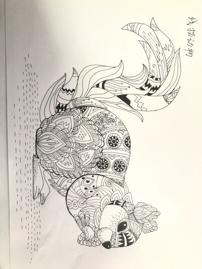 线描一组（动物植物儿童画）