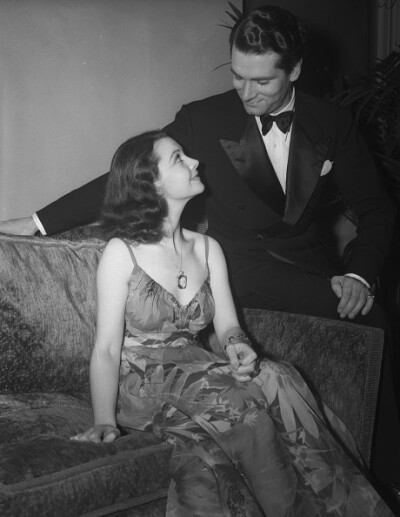 Vivien Leigh proudly holds her Best Actress Oscar on March 2, 1940. She was recognized for her portrayal of Scarlett O'Hara in Gone With the Wind.
