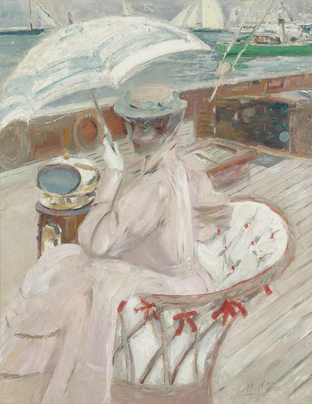 Madam Helleu on her Yacht L’etoile, c.1898-1900 by Paul César Helleu (French, 1859–1927) 