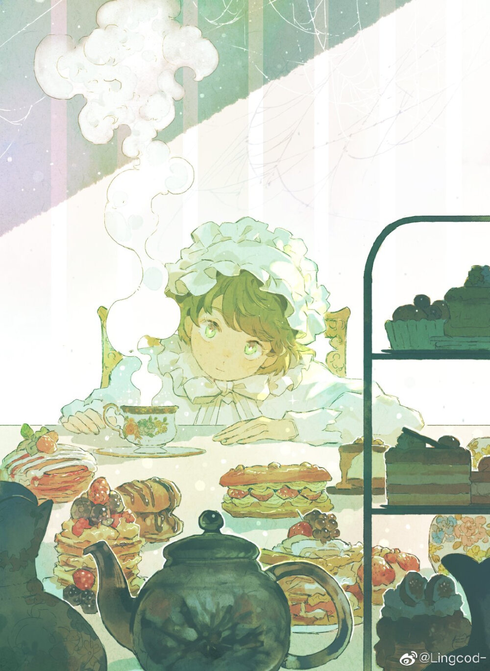 画师lingcod微博少女插画童话