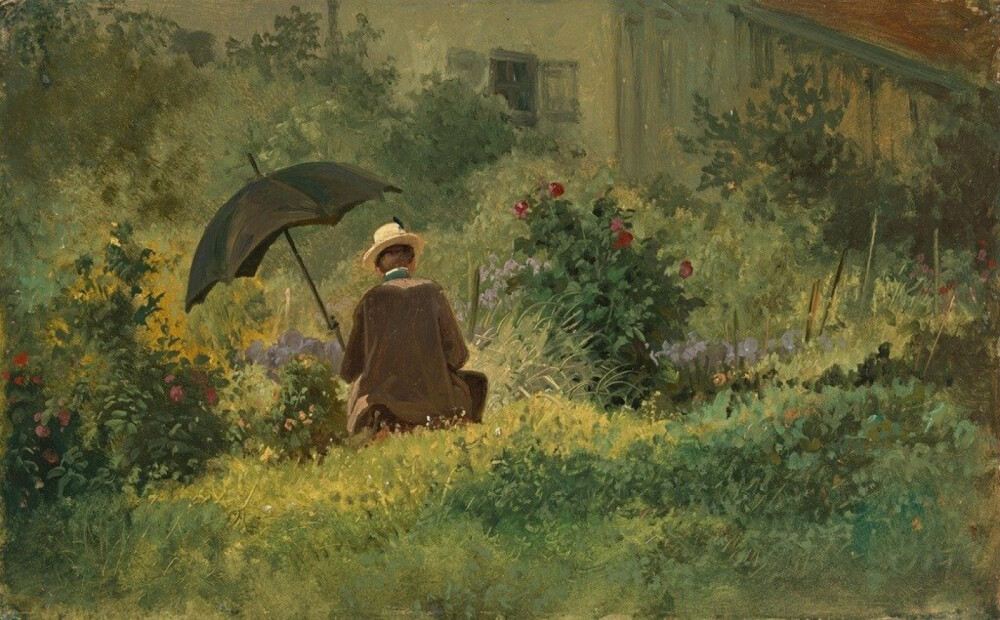 Carl Spitzweg (1808 - 1885) Artist in the Garden 