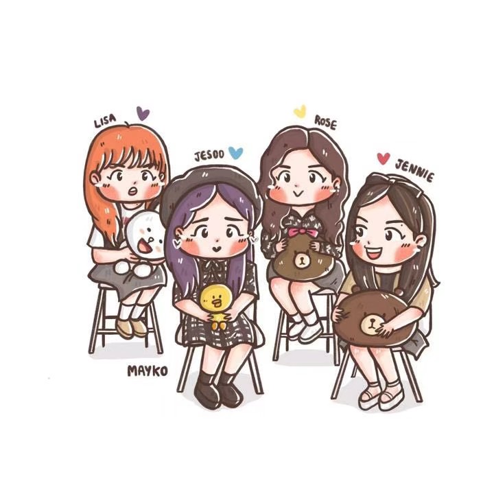 blackpink女团成员漫画版!!)