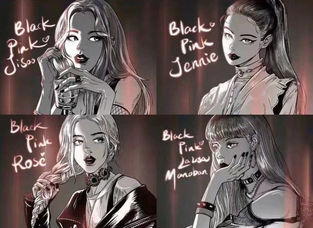 blackpink女团成员漫画版!!)