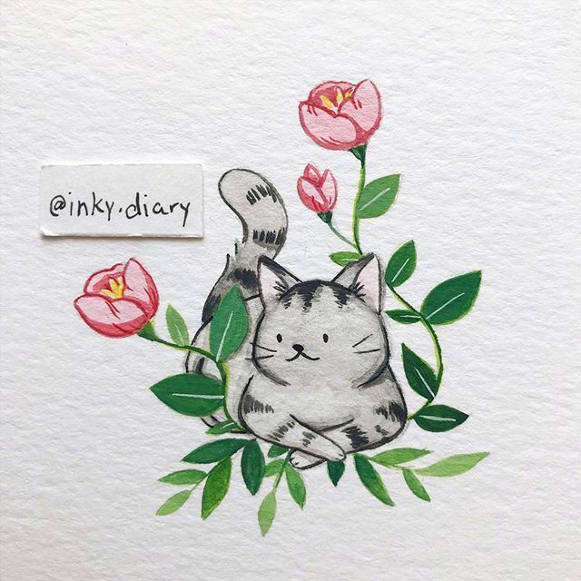 小清新水彩动物插画 | ins：inky.diary