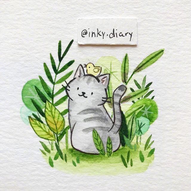 小清新水彩动物插画 | ins：inky.diary