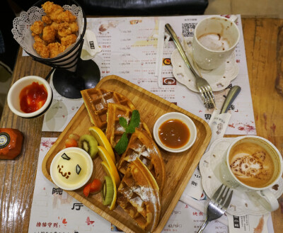 鸡米花 松饼