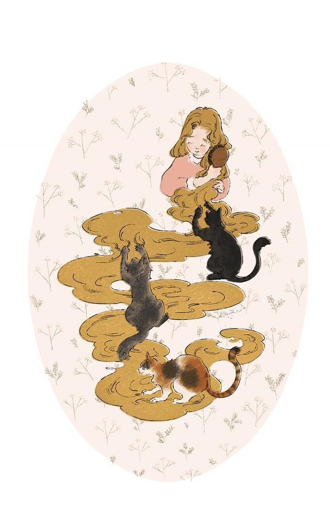 猫与女孩 插画 By_画师hakoniwa