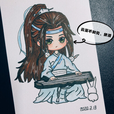 魔道祖师马克笔手绘