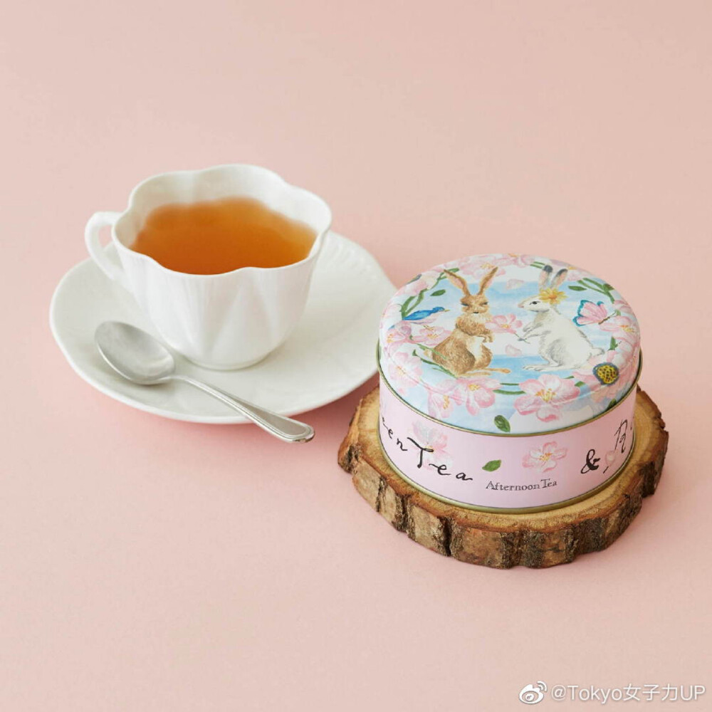 Afternoon tea room和日本人气插画家利光春華合作的茶系列，春天气息的梦幻花朵和动物图案包装，超级可爱[太开心] #Tokyo女子力up# ​​​