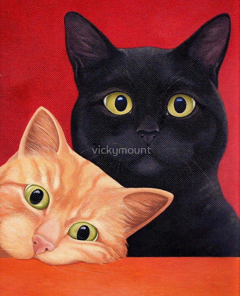 画家 Vicky Mount 画笔下的猫咪 | www.redbubble.com/people/vickymount