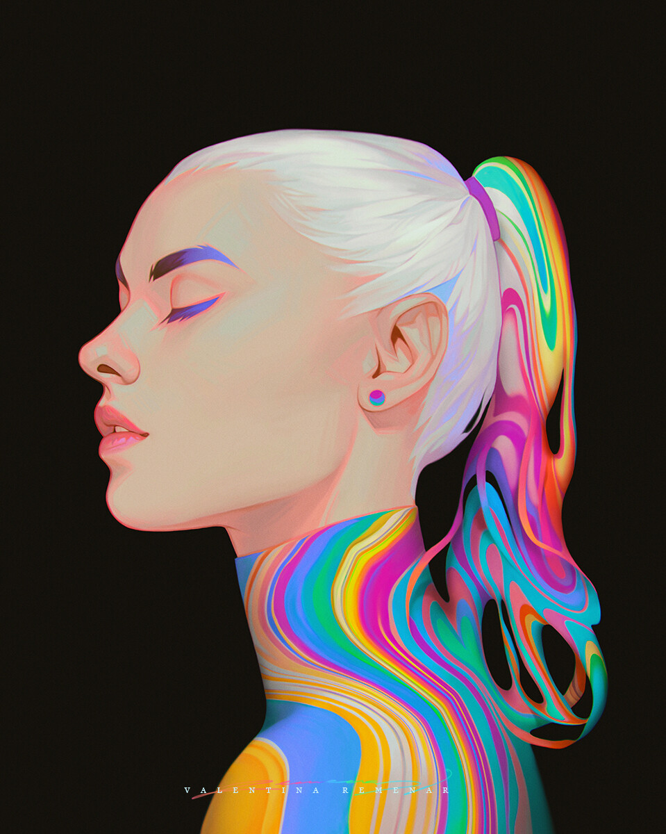 Spectrum, Valentina Remenar : I was always more of a painter than a drawer and whenever I worked with oils or acrylics I liked the effect which I’d get while I tried to mix colors together. I’m still a fan of colors and paints like years ago so I wanted t