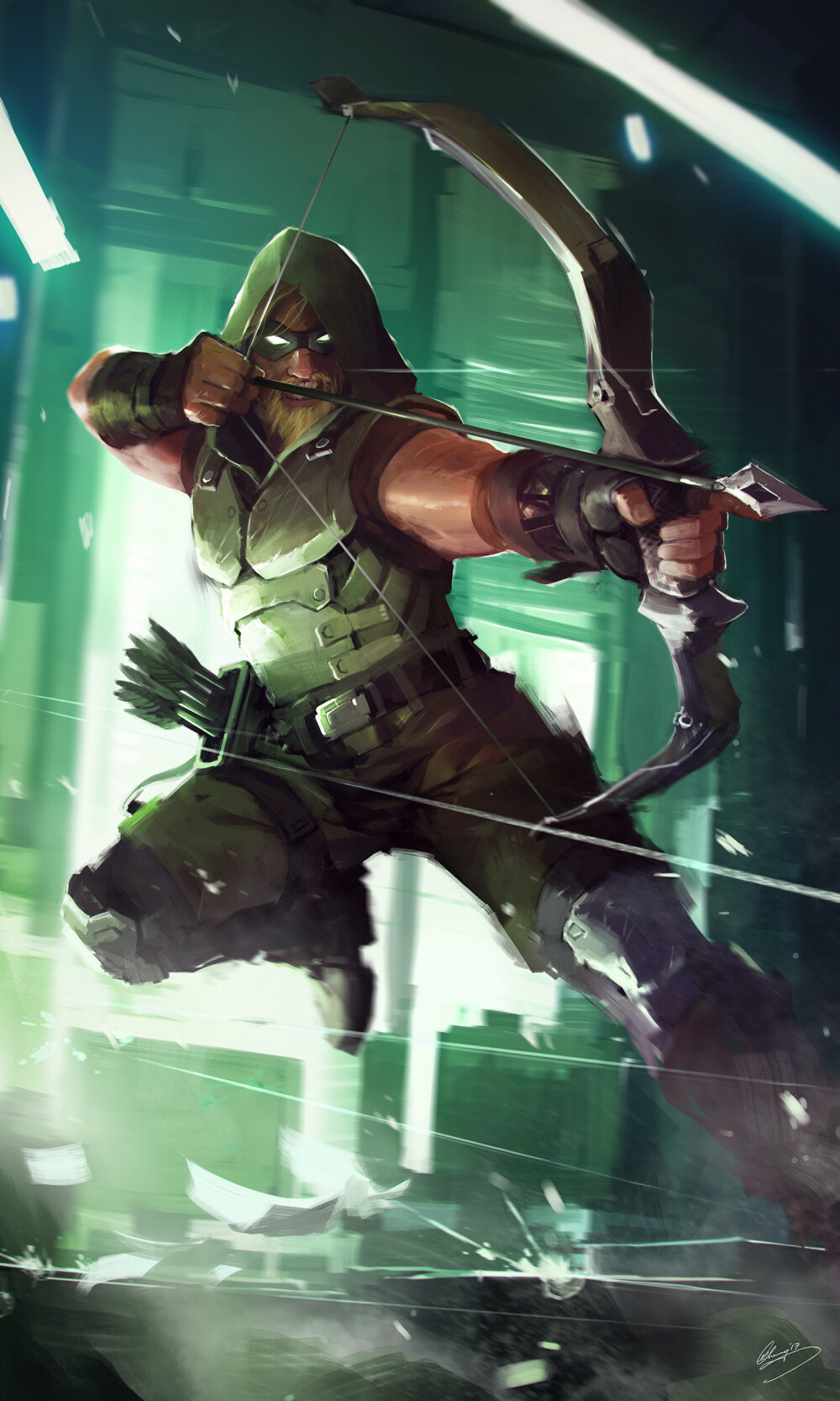 DC Heroes &amp; Villains - The Arrow Returns , Lap Pun Cheung : Fanart of the Green Arrow, based on my old entry to Comicon Challenge 2014.