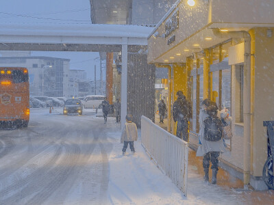 背景图。
雪天街景。