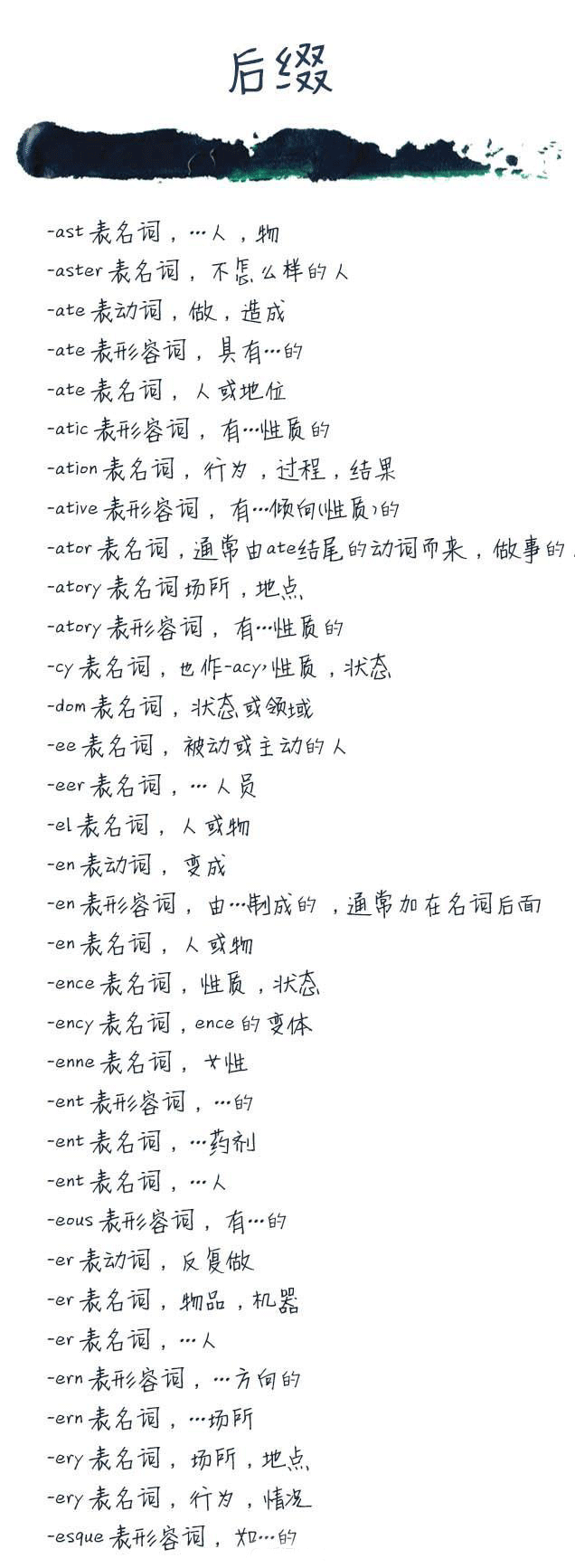 不论是英语四六级、考研、雅思托福.....词汇量是最基础的储备，记住这些前缀后缀便于记住更多单词。