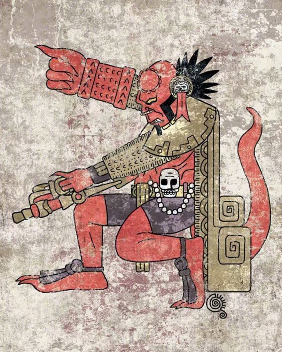 插画师 Jorge Garza 古阿兹特克（Aztec）文明与当代流行文化