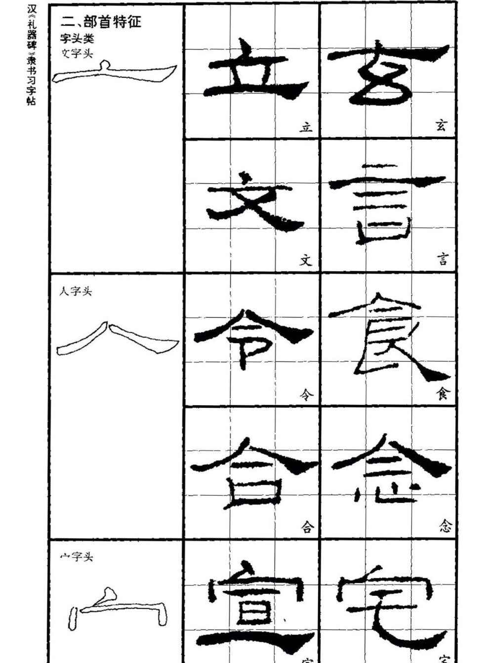 隶书笔画学习