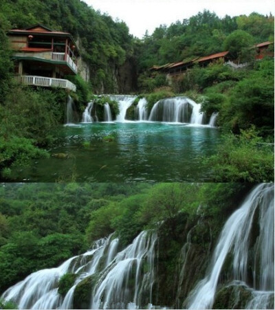 【贵州 天河潭】天河潭风景区位于贵阳市花溪区石板镇境内，距贵阳市24公里内兼具黄果树瀑布之雄、龙宫之奇与花溪之秀，集飞瀑、清泉、深潭、奇石、怪洞与天生石桥于一身，浑然天成；农舍水车，小桥流水，野趣盎然，…