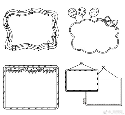 画了一些超级实用的手账手抄报边框，希望对你们有用哦 （作者： _阿豆阿_ ）
