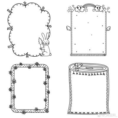 画了一些超级实用的手账手抄报边框，希望对你们有用哦 （作者： _阿豆阿_ ）