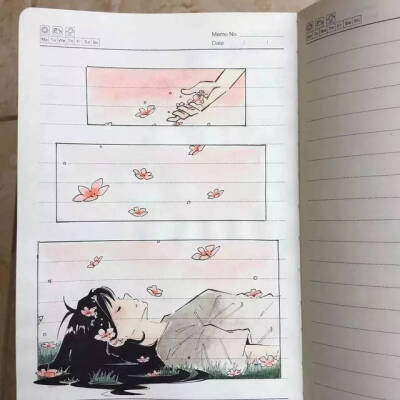 画在笔记本上的水彩画