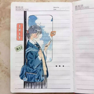 清新水彩画